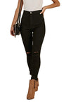TENGFU Women's Juniors Mid-Rise Distressed Slim Fit Stretchy Skinny Jeans Jegging