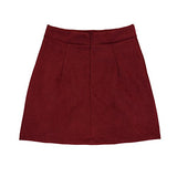 Meyeeka Womens Sexy High Waist Lace up Bodycon Faux Suede Split Tight Mini Skirt