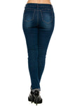 Wax Denim Women's Juniors Distressed Slim Fit Stretchy Skinny Jeans