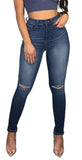 TENGFU Women's Juniors Mid-Rise Distressed Slim Fit Stretchy Skinny Jeans Jegging