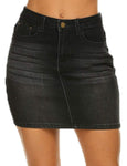 Women Stretch Denim Mini Skirt