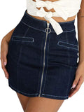 Slim Fit High Waist Denim Skirt