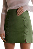 High Waist Suede Mini Pencil Skirt