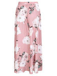 BerryGo Women's Boho Button Front Floral Print Beach Long Maxi Skirt