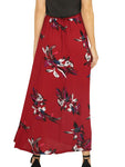 BerryGo Women's Boho Button Front Floral Print Beach Long Maxi Skirt