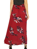 BerryGo Women's Boho Button Front Floral Print Beach Long Maxi Skirt