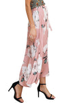 BerryGo Women's Boho Button Front Floral Print Beach Long Maxi Skirt