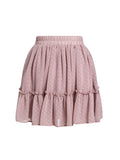 Miessial Women's High Waist A Line Mini Skirt Pleated Ruffle Cute Beach Short Skirt