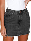 Slim Fit High Waist Denim Skirt