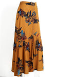 BerryGo Women's Boho Button Front Floral Print Beach Long Maxi Skirt