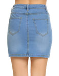 Women Stretch Denim Mini Skirt