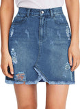Casual Mid Waisted Denim Skirt