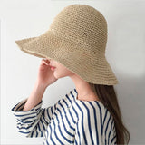 Manual Crochet Hook Sunshade Straw Hat Children Xia Fangshai Fisherman Sandy Beach Hat Seaside On Vacation Sun Hat