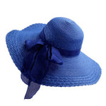 2019 New Wide Brim Summer Hats For Women Vacation Leisure Beach Hat Ribbon Bow Sun Visor Straw Hat Panama Woman's Sun Caps