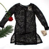 ESSV Beach Bikini Cover-ups Sexy Black Mesh Beachwear Summer Swimsuit Swimwear Women White Beach Dress Bathing Suit Cover Ups