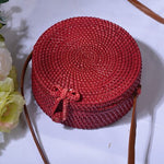 Hand Woven Round Straw Bag