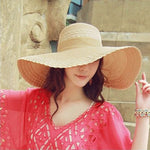 2019 New Wide Brim Summer Hats For Women Vacation Leisure Beach Hat Ribbon Bow Sun Visor Straw Hat Panama Woman's Sun Caps