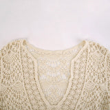 New Hollow Out Sexy beach cover up lace knitted crochet beach tunics for women bikini swimsuit swimwear bathing suit beachwear