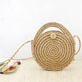 Hand Woven Round Straw Bag