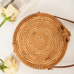 Hand Woven Round Straw Bag