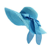 2019 New Wide Brim Summer Hats For Women Vacation Leisure Beach Hat Ribbon Bow Sun Visor Straw Hat Panama Woman's Sun Caps