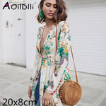 Hand Woven Round Straw Bag