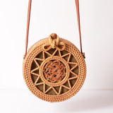Hand Woven Round Straw Bag