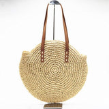 Hand Woven Round Straw Bag