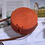 Hand Woven Round Straw Bag