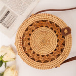 Hand Woven Round Straw Bag
