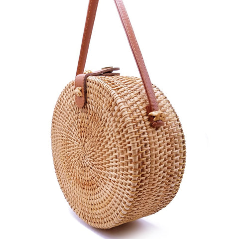 2019 Bohemian Bali Rattan Bags for Women Small Circle Beach Handbags Summer Vintage Straw Bag Handmade messenger bag L26