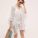 Sexy Beachwear Cover Up Bikini Women Crochet Swimsuit Cover-up Bathing Suit Beach Wear Knitting Swimwear Mesh Beach Dress Tunic