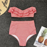 Sexy Retro Striped High Waist Bikini
