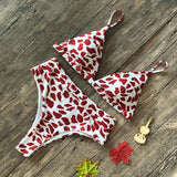 Sexy Snake Print High Waist Push Up Bikini