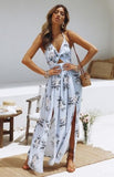 Long Boho Floral Beach Dress