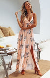 Long Boho Floral Beach Dress