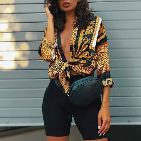 Leopard Printed Vintage Loose Shirt