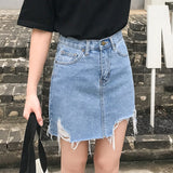 Ice Blue Casual Denim Skirt