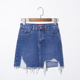Ice Blue Casual Denim Skirt
