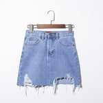 Ice Blue Casual Denim Skirt