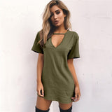 Choker V-Neck Mini Summer Dress