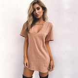 Choker V-Neck Mini Summer Dress