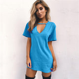 Choker V-Neck Mini Summer Dress