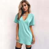 Choker V-Neck Mini Summer Dress
