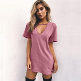 Choker V-Neck Mini Summer Dress