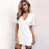 Choker V-Neck Mini Summer Dress