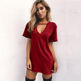 Choker V-Neck Mini Summer Dress