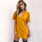 Choker V-Neck Mini Summer Dress