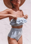 Sexy Retro Striped High Waist Bikini