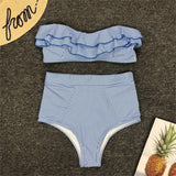 Sexy Retro Striped High Waist Bikini